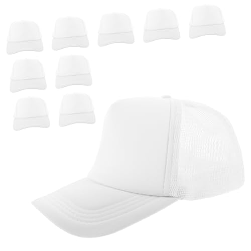 Casquette polyester blanche réglable pour impression et protection solaire