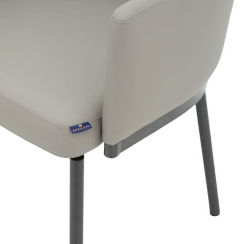 Image of Royaloak Turin Italian Dining Chair | Contemporary Dining Table Chairs with 180 Swivel Reverse Mechanism | Integrated Armrests | Cushioned Seat & Back | Powder-Coated Legs | Refined Italian Style