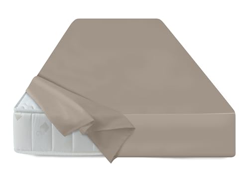 npluseins Bettlaken 150x250cm Leintuch ohne Gummizug Tuch ist ideal Terrasse Reisen Camping und Tischtuch - Wohnmobil Laken - Betttuch ohne Gummizug 100% Baumwolle, ca. 150 x 250 cm, beige
