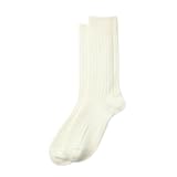 [Rototo] ロトト クルーソックス メンズ レディース COTTON WOOL RIBBED CREW SOCKS コットンウールリブ クルーソックス R1327 WHITE 23-25