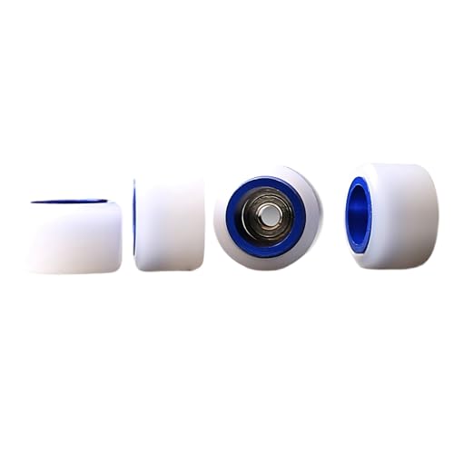 Noahwood Fingerboard LongSpin Pro Wheel Finger Skateboard Extreme Sports Durable skid Strong Grip Handmade Outperform Polyurethane 7.62mm Twin Sheel White-Blue Wheel