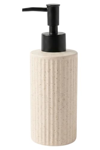 Beige Speckled Ceramic Soap Dispenser