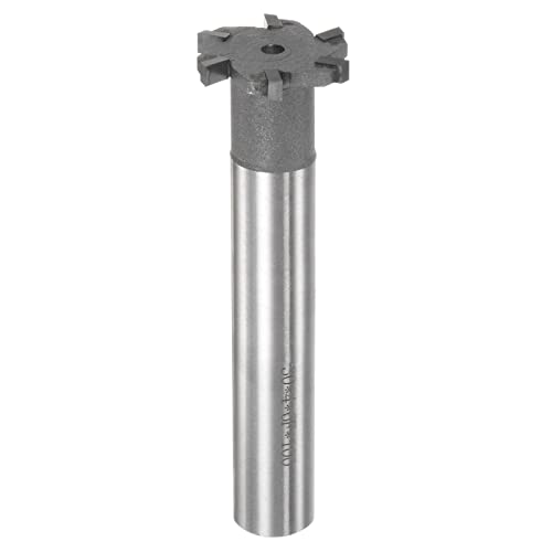 Image of uxcell T-Slot Milling Cutters, 4mm Depth 30mm Cutting Dia 16mm Shank Tungsten Carbide Tip 6 Flutes T Slot End Mill for Stainless Steel Copper Aluminum