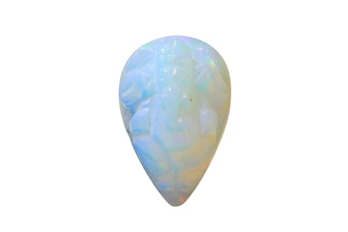 Opale éthiopienne sculptée Ganesh : haute joaillerie poire 5 carats