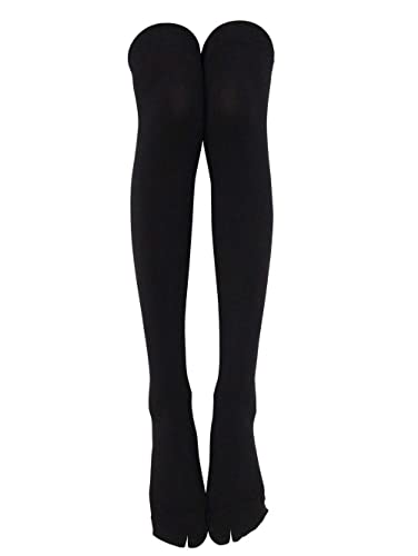 Pursuestar Cotton Casual Sandal Split V Two Toe Tabi Flip Flops Boot Socks 68cm Long Over Knee High Stockings