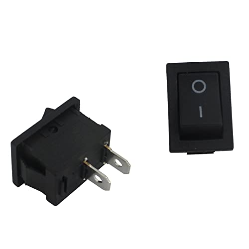 5x Interrupteur d'arrêt 1pôle 250V 3A I-0 21x15mm Noir Interrupteur à bascule Cover