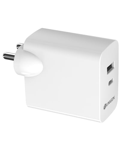 UNIGEN 45W 2-in-1 Dual Port USB-C Wall Charger with PD 3.0 | Fast Charging Power Adapter Compatible with iPhone 12/13/14/15/16/17 Series MacBook Air/Pro Chromebook Samsung Galaxy & Android Devices