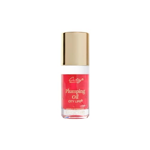 City Beauty City Lips Plumping Oil - Plump, Hydrate, Restore - Anti-Aging Lip Treatment - Plumping Lip Oil with Hyaluronic Acid & Plant Extracts (Sangria)