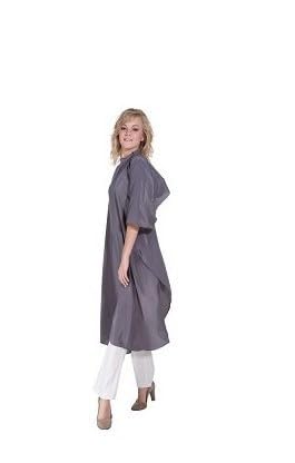 Peignoir Cape Gris fermeture crochet SIBEL fini les vêtements tachés en coiffure