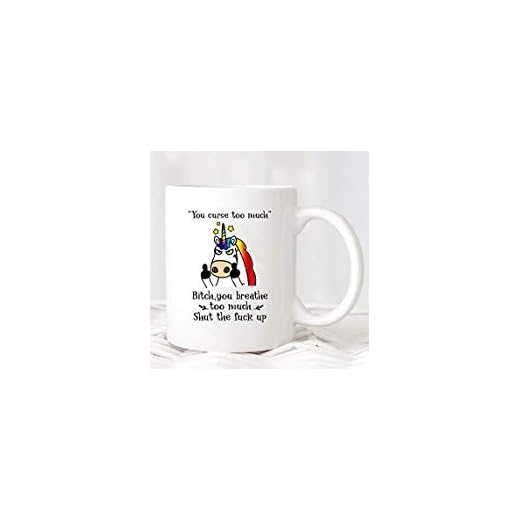LECE You Curse Too Much Bitch You Breathe Too Much Shut The Fuck Up-mugg|MUG668|Mogen kaffemugg | sarkastisk mugg | unik present | rolig mugg | vuxen mugg
