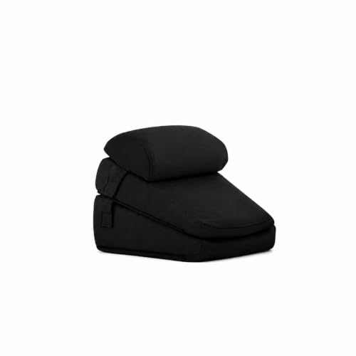 Image of The White Willow Orthopedic Dual Foam Memory Foam & HR Foam 2 Layer Adjustable Incline Bed Wedge Pillow For Acid Reflux, Back Support, Reading, Leg Elevation- Medium Firm- Black(24 inchL x 24 inchW x 7 inchH+5 inchH)