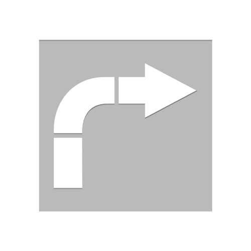 Pochoir de Signalisation et Balisage - Flèche Courbe pour Marquage au Sol - PVC