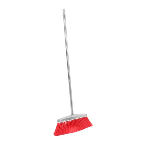 UTHCLO Stainless Steel Broom and Dustpan Set Angle Broom Floor Cleaning Commercial Grade Easy Hair Removal