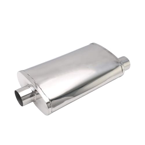 Silenciadores de coche Silenciador medio de escape acero inoxidable, tubo silenciador recto 2,5 pulgadas, resonador universal para coche
