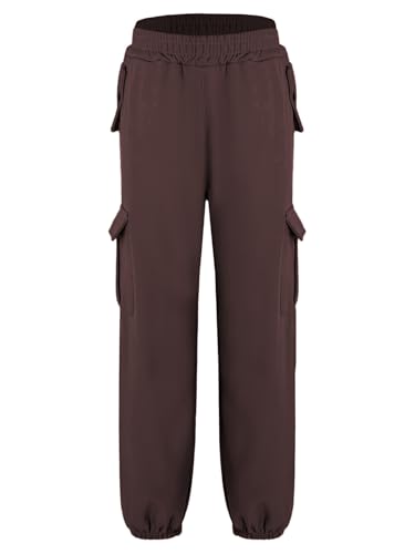 Aislor Kids Boys Girls Cargo Sweatpants Fleece Lined Casual School Pants Autumn Winter Cargo Trousers with Pockets2