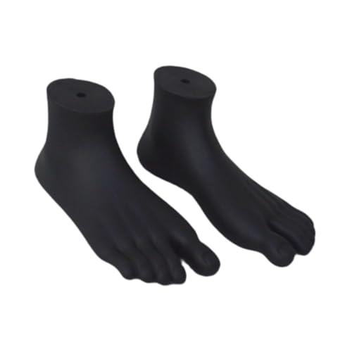 Milageto 2 Pieces Mannequin Foot Display Model Lifelike Home Foot Forms Sandal Photography Props Showcase Malls Stockings Manikin Feet , Black