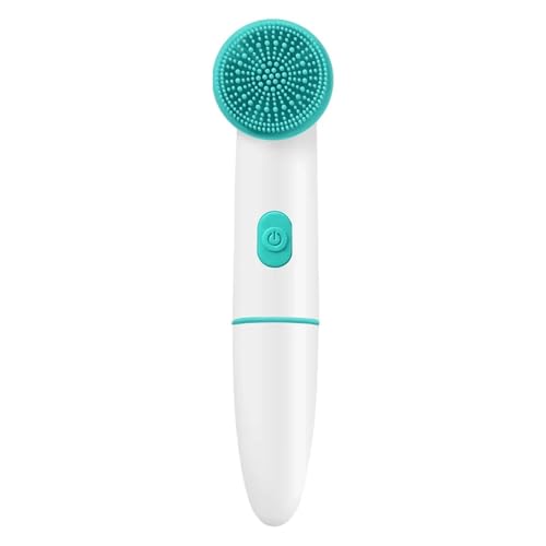 Cepillo eléctrico de silicona para limpieza facial, impermeable, 2 en 1, doble cabeza, limpiador de poros faciales con vibración sónica, herramienta de belleza para el cuidado de la piel (azul)