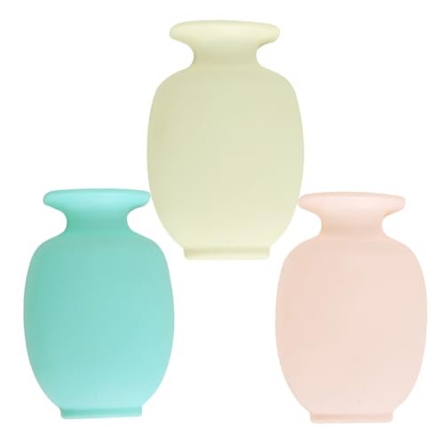 KONTONTY 3個壁掛けプラスチック花瓶 粘着式 壁用花瓶 プランター 吊り下げ植木鉢 室内装飾用 省スペース設計 窓 キッチン オフィス対応