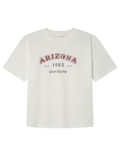 Springfield Arizona Graphic Short Sleeve T-Shirt Camiseta De Manga Corta, Beige, M Mujer