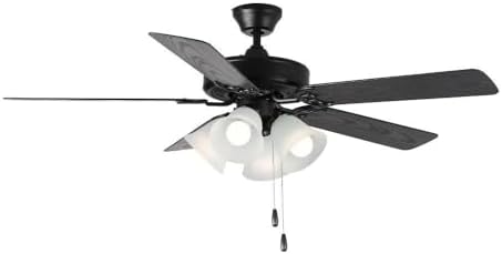 Maxim Basic-Max - 5 Blade Ceiling Fan with Light Kit In Traditional Style-18.25 Inches Tall and 52 Inches Wide