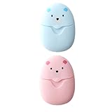 PRETYZOOM Jabones Desechables para Lavarse Las Manos 2 Piezas, Papeles de Jabón Portátiles Mini Tamaño, Caja de Almacenamiento PP, Ideales para Viajes, Camping y Actividades al Aire Libre,