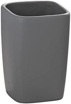 Wenko tumbler Faro Black-holder for toothbrush and toothpaste, Ceramic, 7.5 x 7.5 x 10.7 cm