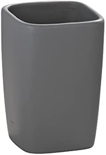 Wenko tumbler Faro Black-holder for toothbrush and toothpaste, Ceramic, 7.5 x 7.5 x 10.7 cm