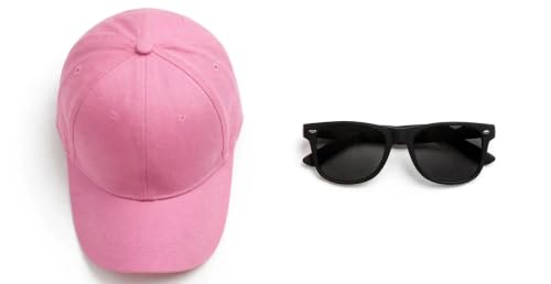 Image of Sunglass for Men Women Cap with Leather Patch, Casual Unisex Sports Hat, Adjustable Fit-Free Size-(Combo Sunglass Cap)