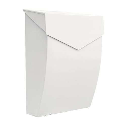 Image of NACH Mailboxes for Outside Wall Mount, 4.8 x 10 x 13 inch White Wall Mounted Mailboxes for Outside, Waterpoof Mailbox for House - The Bradley Large Mail Box