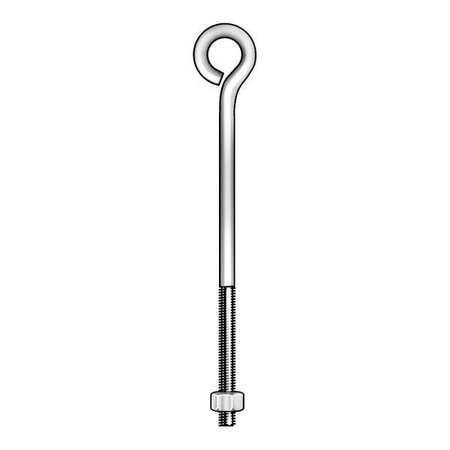 Eyebolt, 8-32In, 1/4In, Turned Wire, PK10