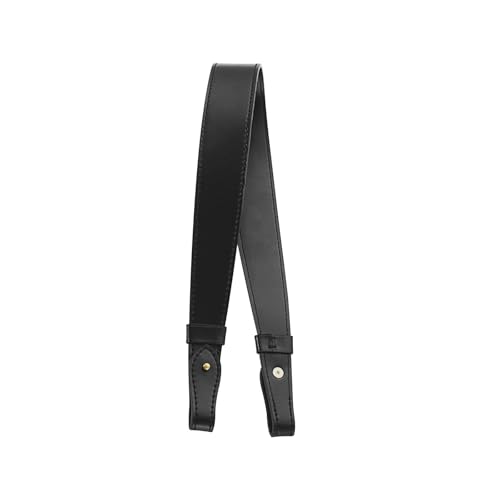 Image of Genuine Vachetta Leather Shoulder Bag Strap Replacement for Graceful Handbag(BLACK-Length:25.6in)