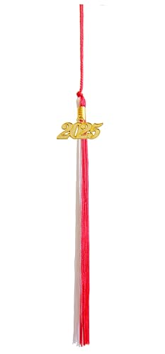 Image of Graduation Tassel 2025, Red and White Tassel 2025