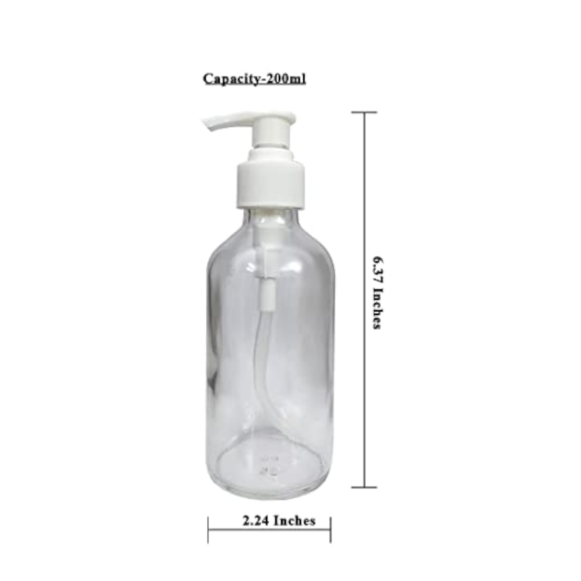 Refillable Round Shape Lotion Bottles, Pack of 6, 200ml Each