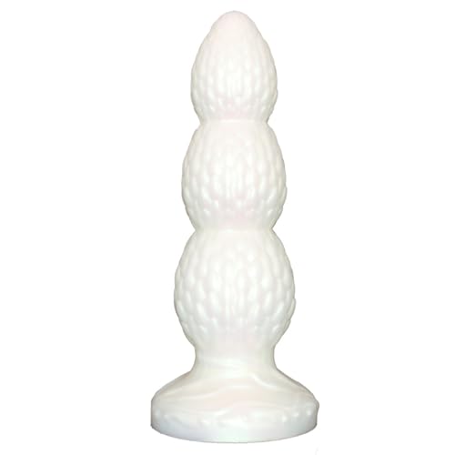 AMAZBEE Enormes bolas anales para entrenamiento de dilatación anal Tapones anales de silicona líquida con ventosas fuertes Consoladores cónicos para mujeres y hombres (S)