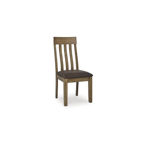 Image of Signature Design by Ashley Vallister Classic Faux Leather Upholstered Dining Chair, Set of 2, Dark Brown