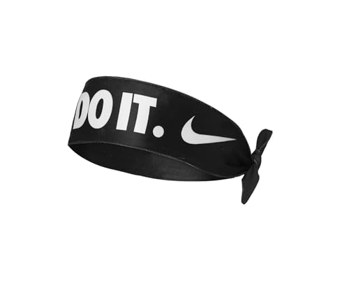 Nike Head Tie Skinny N.100.2152.101.OS - Diadema de nailon y elastano, color blanco y negro