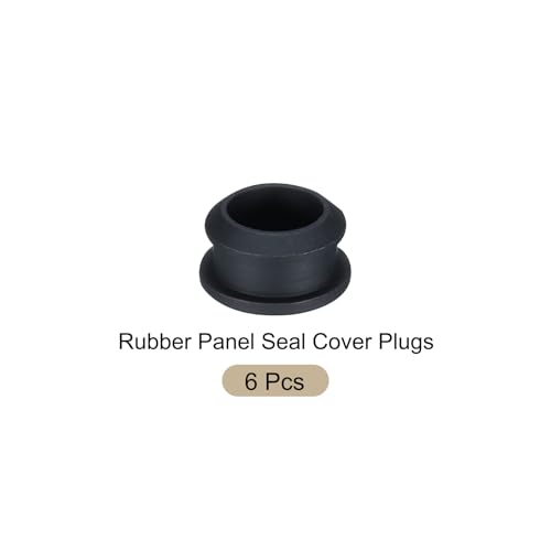 Image of Snap in Locking Hole Plugs Rubber Panel Seal Cover Drilled Silicone Caps, [for Kitchen Rubber, Waterproof Sealing Plugs] - 18mm /0.7in /Black /6Pcs