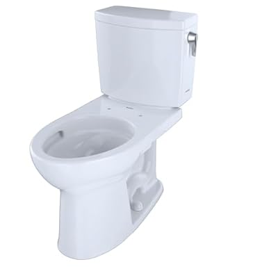 TOTO® Drake® II 1G® Two-Piece Elongated 1.0 GPF Universal Height Toilet with CEFIONTECT and Right-Hand Trip Lever, Cotton White - CST454CUFRG#01