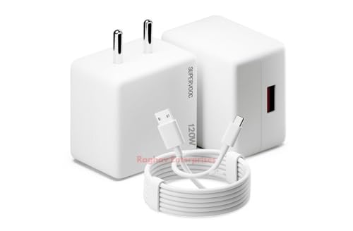 Image of 120W Charger for Tecno Camon 30 Premier 5G Adapter Warp /Dash /Supervooc with Type C Dash Cable Protecting Your Device from overheating -EW1-WH