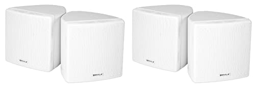 Rockville Cube 70V White 3.5' Commercial Restaurant Wall Speakers, 4-Pack