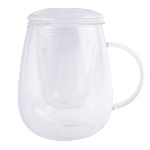 Diheohg 550 ml tazza da tè con filtro coperchio, tazze da caffè, servizio da tè, tazze, bicchieri da ufficio, recipienti trasparenti in vetro stile cinese