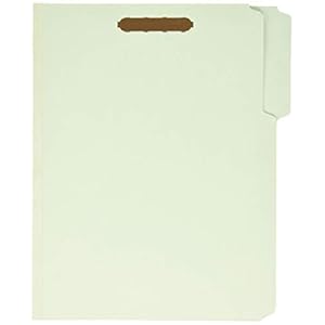 Pendaflex Pressboard Fastener Folders, 2 Fasteners, Letter Size, Light Green, 1″ Expansion, 1/3-Cut in Left, Right, Center Positions, 25 Per Box (17178EE)
