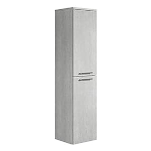 Badezimmer Badschrank Saturnus 130cm Grau – Regal Schrank Hochschrank Schrank Möbel