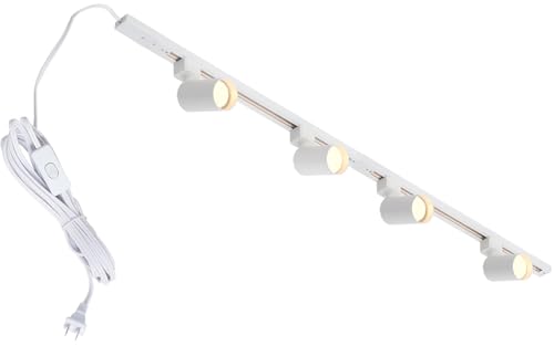 Hiiglxii Plug in Track Lighting with Power Cord, 4-Light GU10 Track Lighting Kit with Track Rail...