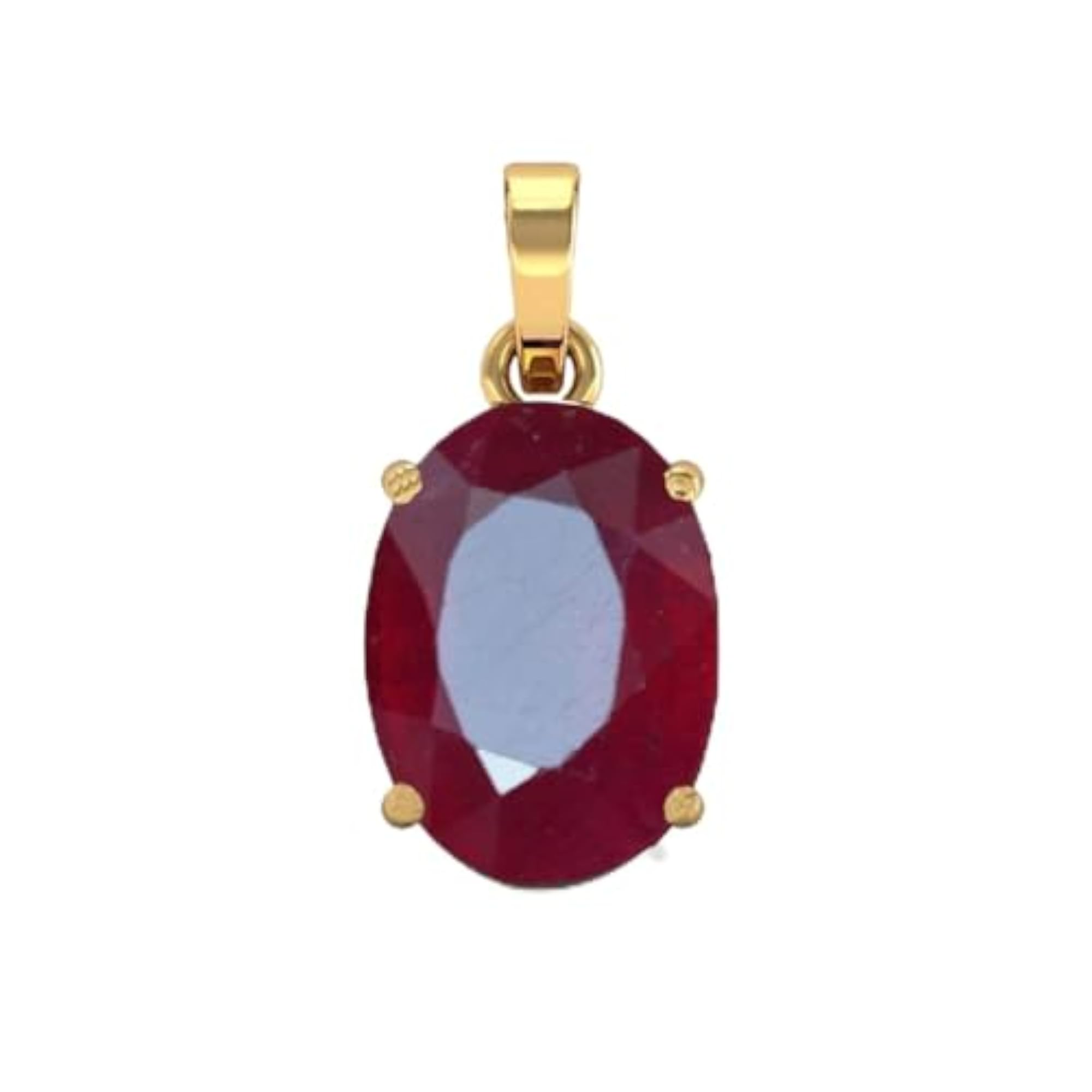 Certified 8.25 Ratti A+ Quality Natural Ruby Gold Plated Pendant