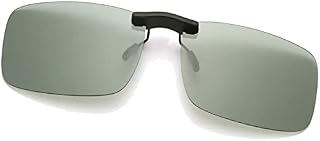 Long Keeper Polarised Clip-on Sunglasses - Non Flip Rimless Clip on Sunglasses over Glasses for Men Women UV400 Protection for Driving Fishing Outdoor
