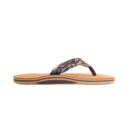 Image of Hari Mari- Scouts- Men's Nubuck Leather Flip Flops With Nylon Webbing Strap- No Break Ins, Firm Arch Support, and Beveled Edge to Reduce Tripping