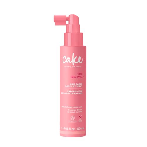Cake Beauty Volumizing Root Lift Spray, The Big Wig Hair Raiser- 2x Mega Volume for 72H - Thermal Protection & Touchable Brushable Feel, 4 fl oz./120mL