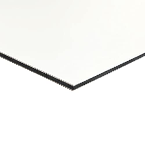Signalétique.biz France Panneau composite aluminium blanc 3 mm 90 x 90 cm