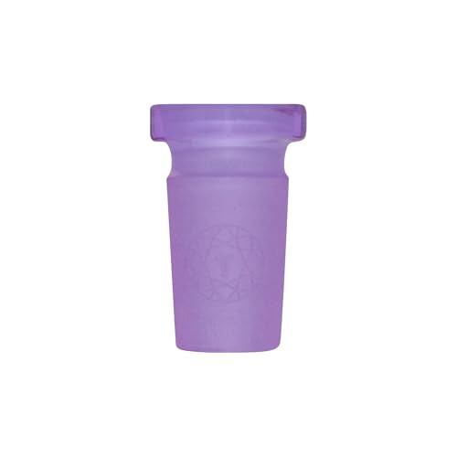 Image of Terporium Borosilicate Glass Reduction Adapter (Single) | Laboratory Glassware Connector | 14mm Male to 10mm Female Scientific Glass Adapter Lab Glassware | Lime Purple